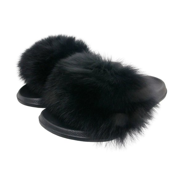 Shoes - Fox Fur Slides